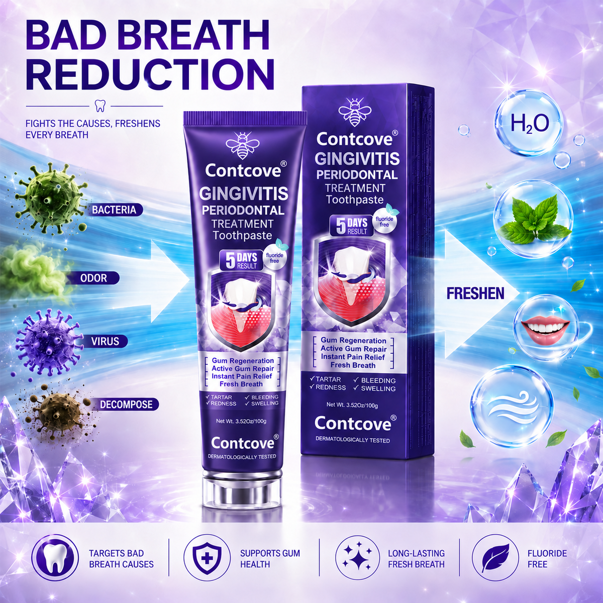 Contcove Gingivitis Periodontal Treatment Toothpaste