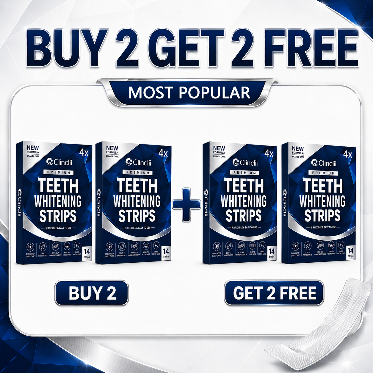 Clinclii™ Whitening Strips - Instant Whitening - 14 Strips